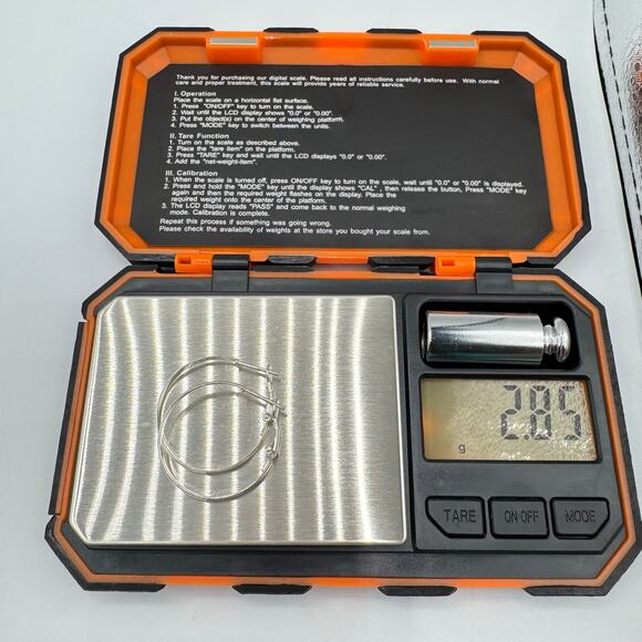 925 Sterling Silver Hoop Earrings IBB TH Hinge Back Pierced Timeless - Picture 10 of 12